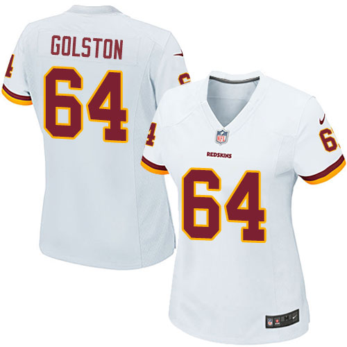 Women's Game Kedric Golston Nike Jersey White Road - #64 NFL Washington Redskins